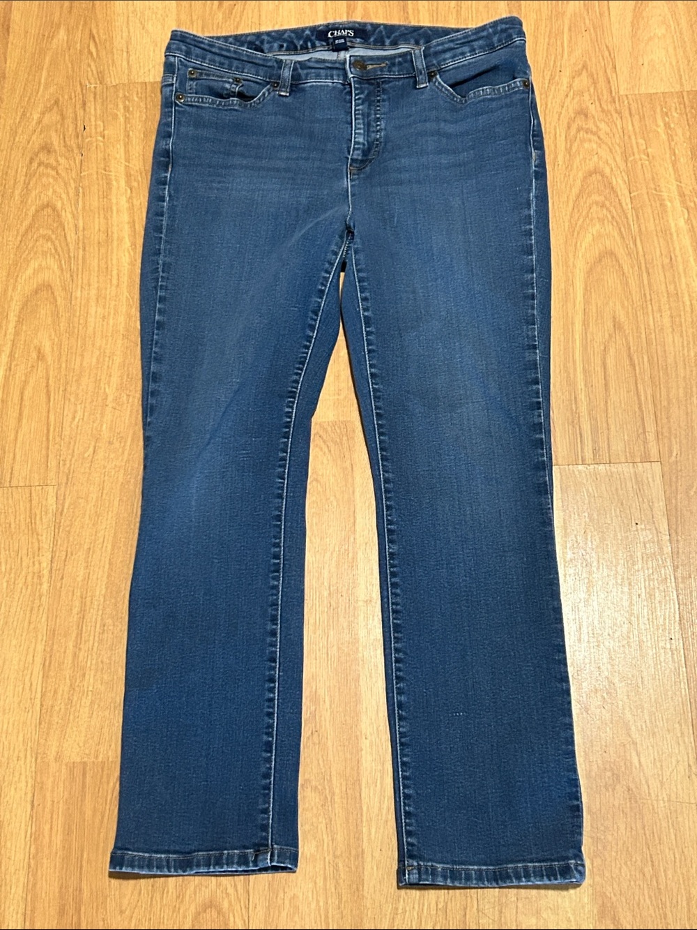 Chaps Women’s Dark Blue Madden Straight-Leg Jeans Size 12P